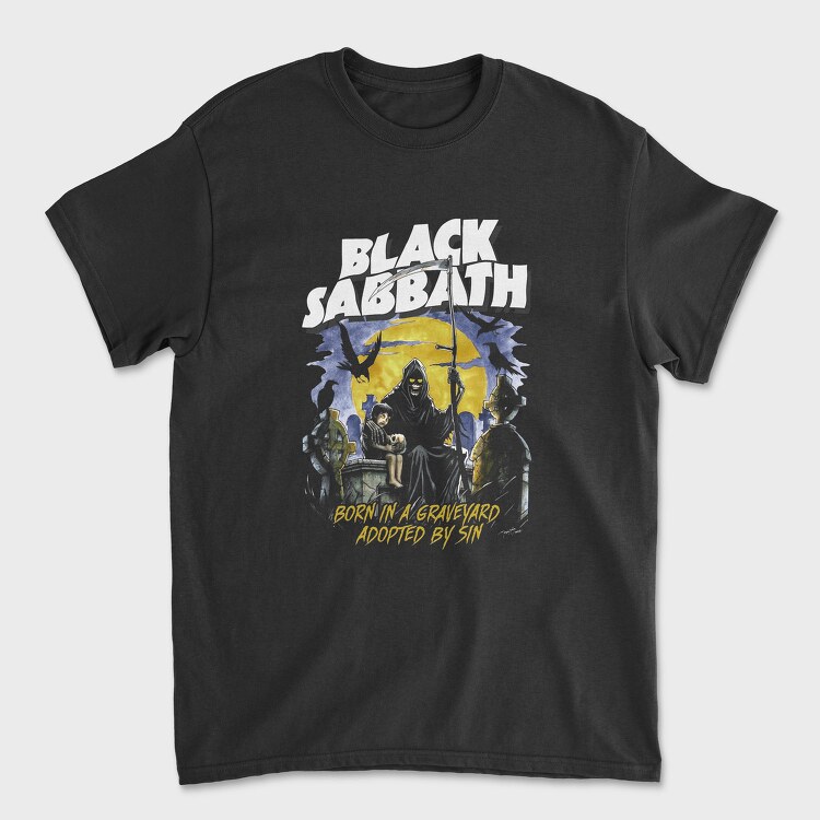 Black Sabbath Graveyard Sin, Tricou Barbati (Unisex)