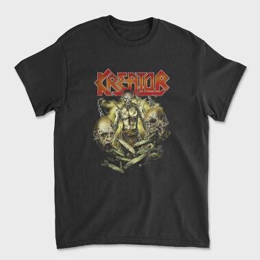 Kreator Skull Flames Eyes 2, Tricou Barbati (Unisex)