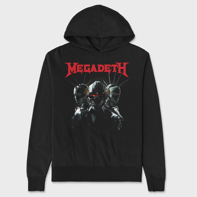 Megadeth Robot Face Eyes 2, Hanorac Oversize Barbati (Unisex)