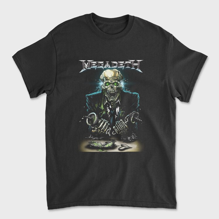 Megadeth Skull Planet Flames 2, Tricou Barbati (Unisex)