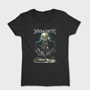 Megadeth Skull Planet Flames 2, Tricou Femei