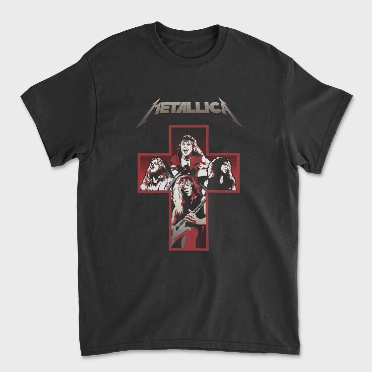 Metallica Cross Red Guitarist, Tricou Barbati (Unisex)