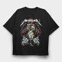 Metallica Eyes Flames Guitarist, Tricou Oversize Barbati (Unisex)