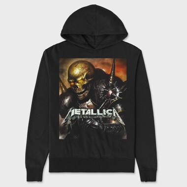 Metallica Skull Flames Red Eyes, Hanorac Oversize Barbati (Unisex)