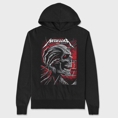 Metallica Skull Red Eyes, Hanorac Oversize Barbati (Unisex)