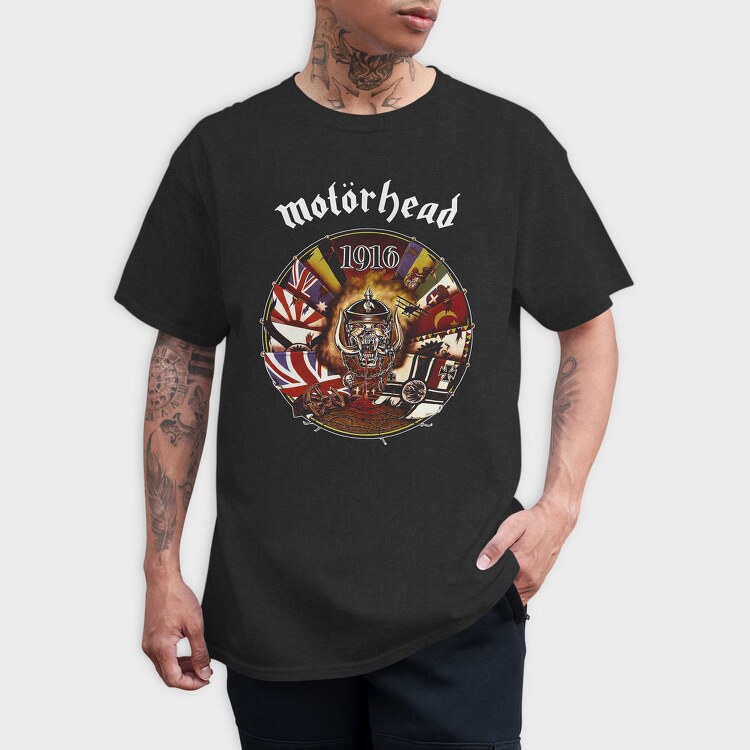 Motorhead 1916 Devil British Flag, Tricou Barbati (Unisex)