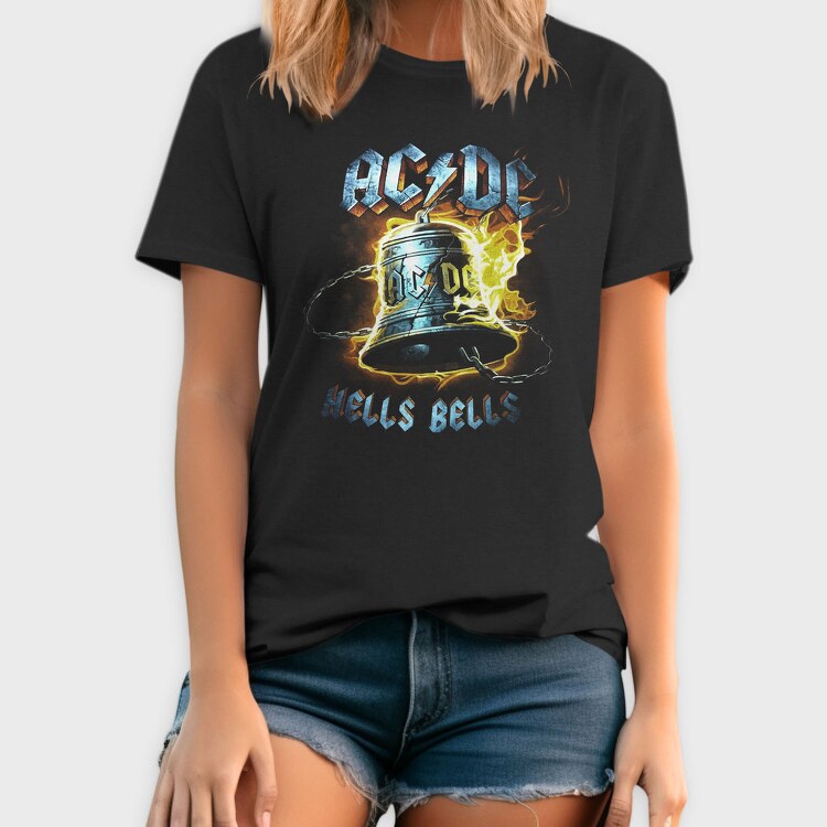Acdc Bell Flames Eyes, Tricou Barbati (Unisex)