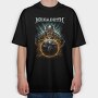 Megadeth Skull Planet Flames, Tricou Oversize Barbati (Unisex)