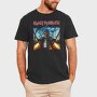 Iron Maiden Robot Face Flames, Tricou Barbati (Unisex)