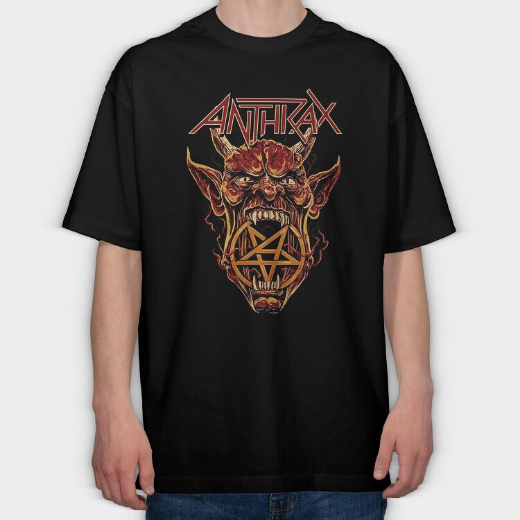 Anthrax Devil Pentagram, Tricou Oversize Barbati (Unisex)