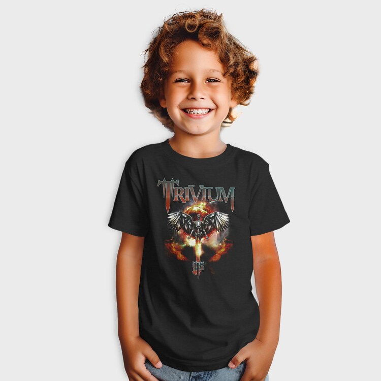 Trivium Skeleton Wings Flames 2, Tricou Copii