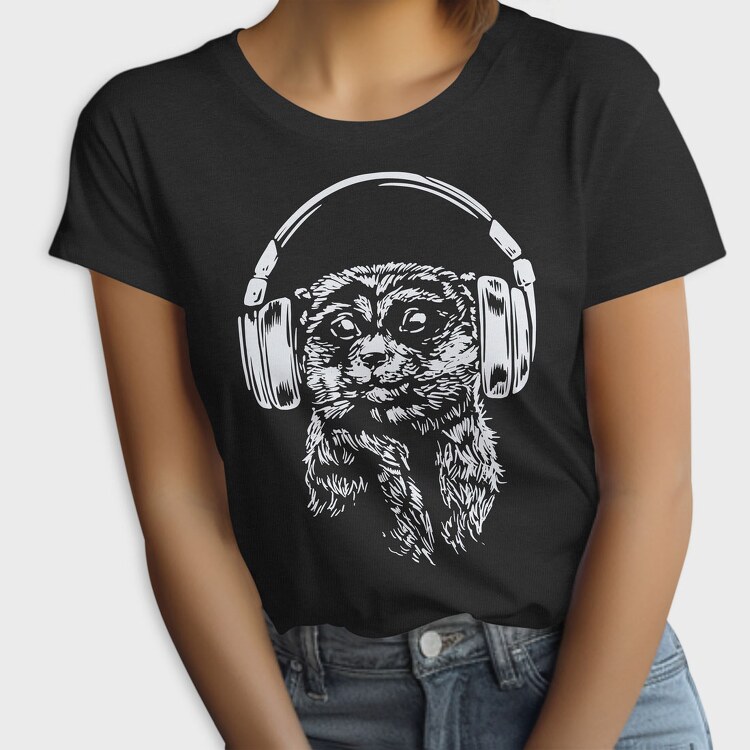Headphones Meerkat, Tricou Femei