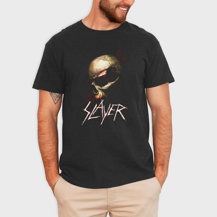 Slayer Skull Flames Crosses 4, Tricou Barbati (Unisex)