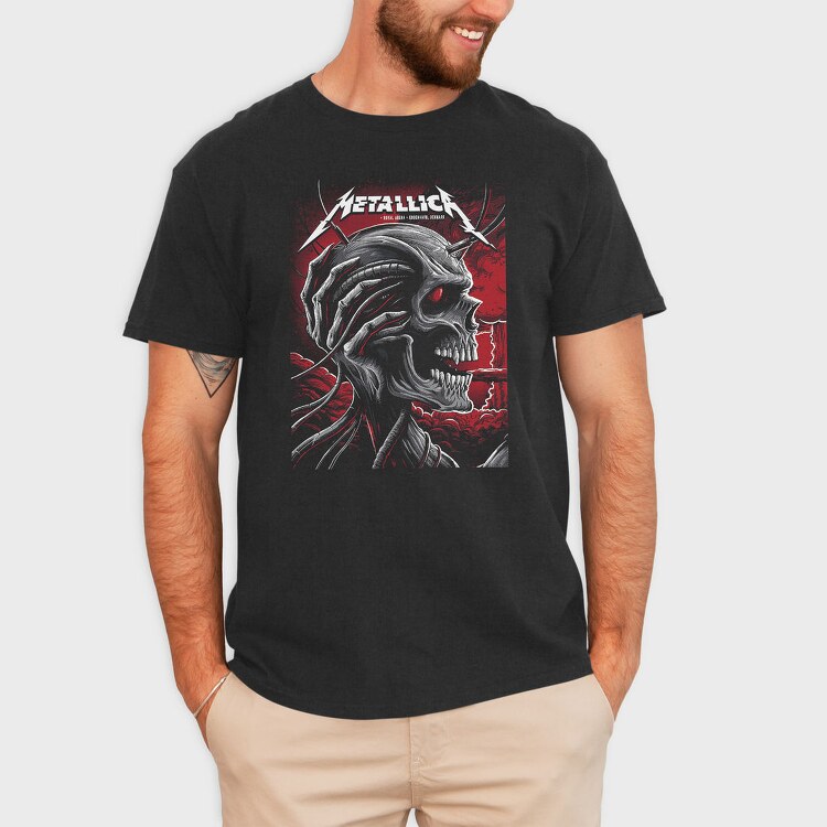 Metallica Skull Red Eyes, Tricou Barbati (Unisex)
