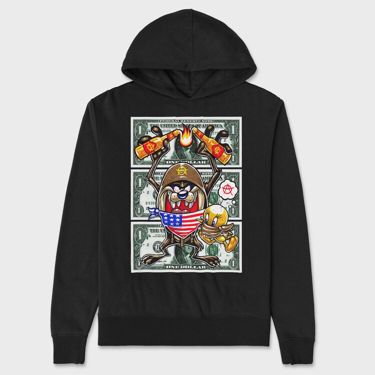 Daffy Duck Money Anarchy Urban Art, Hanorac Oversize Barbati (Unisex)