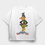 Daffy Duck Money Chain Peace Sneakers, Tricou Oversize Barbati (Unisex)