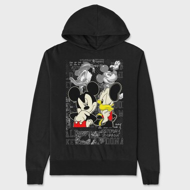 Mickey Donald Thinking Urban Art 99, Hanorac Oversize Barbati (Unisex)