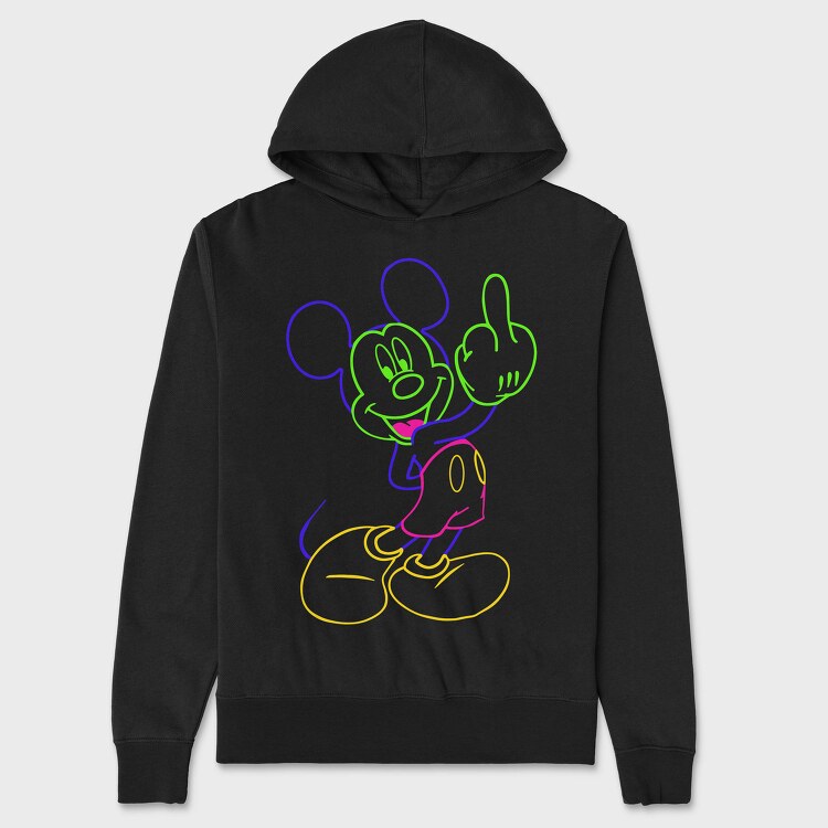 Mickey Mouse Colorful Lines Urban Art 99, Hanorac Oversize Barbati (Unisex)