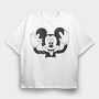 Mickey Mouse Waving Urban Art 99, Tricou Oversize Barbati (Unisex)