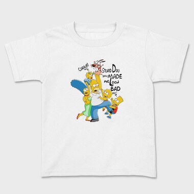 Simpsons Coraje Stupid Dou Me Loon Bad, Tricou Copii