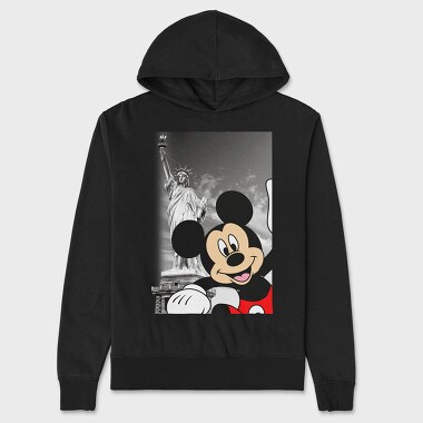 Statue Of Liberty Mickey Mouse New York, Hanorac Oversize Barbati (Unisex)
