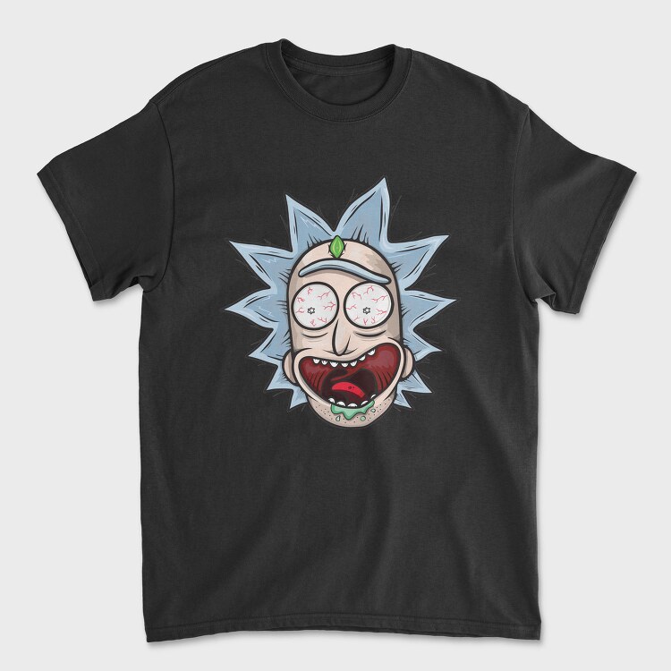 Zombie Rick Morty Eyes Blood, Tricou Barbati (Unisex)