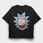 Zombie Rick Morty Eyes Blood, Tricou Oversize Barbati (Unisex)