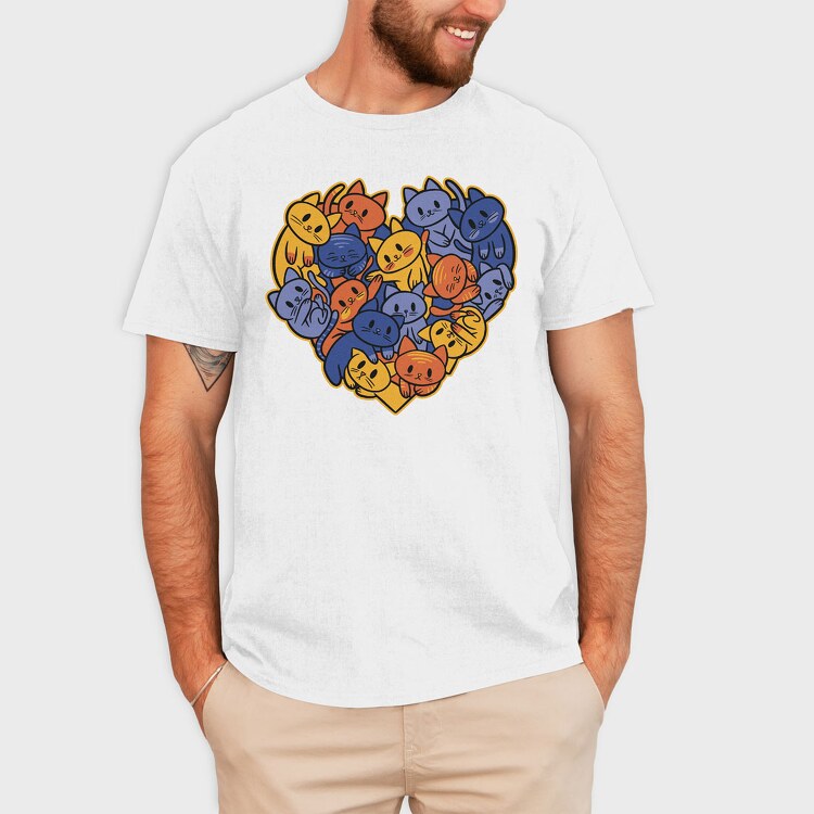 Heart of Cats, Tricou Barbati (Unisex)