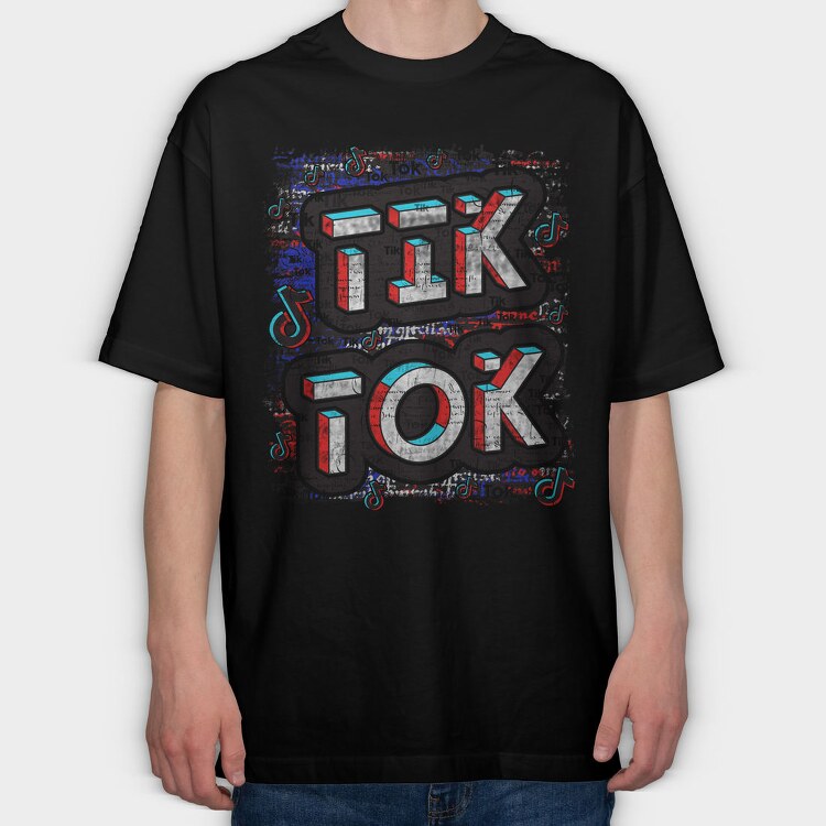 Tiktok Music Grunge Art, Tricou Oversize Barbati (Unisex)