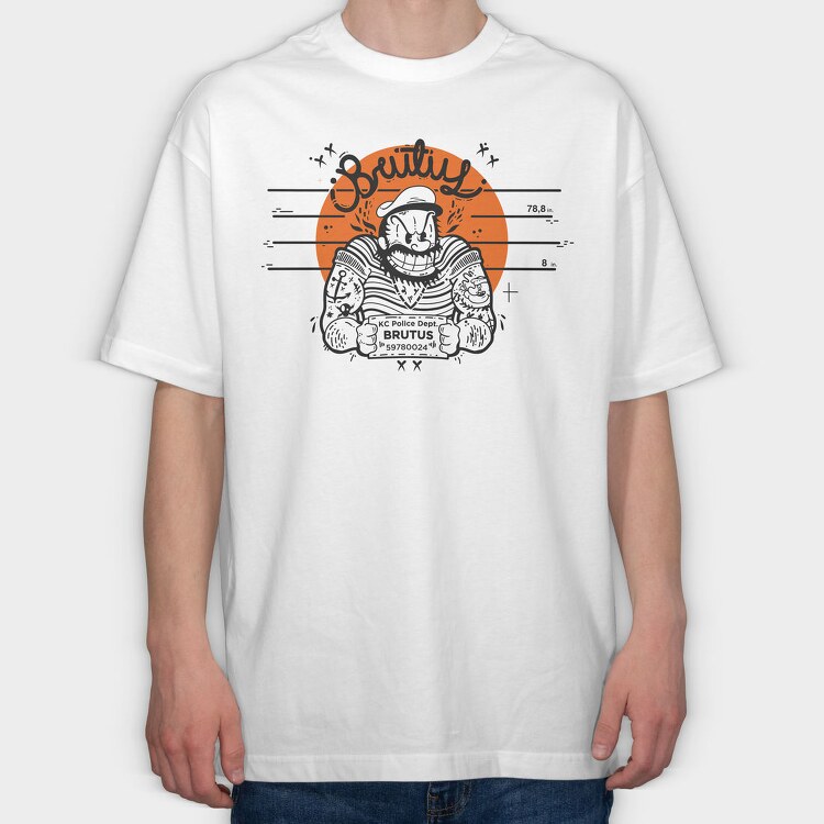 Brutus Police Dept Tattoo 78In, Tricou Oversize Barbati (Unisex)