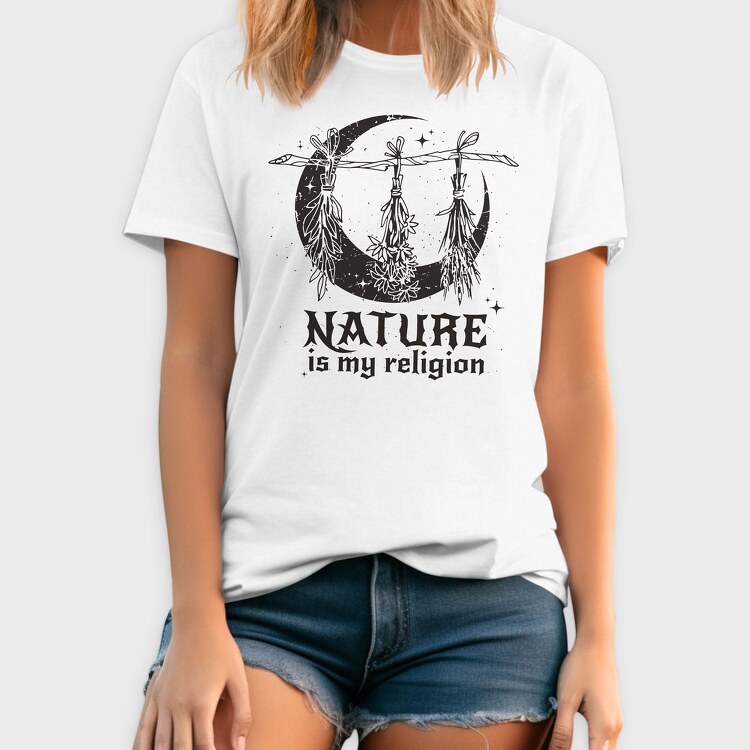 Modern Witch Nature Is My Religion Herbs Sage, Tricou Barbati (Unisex)