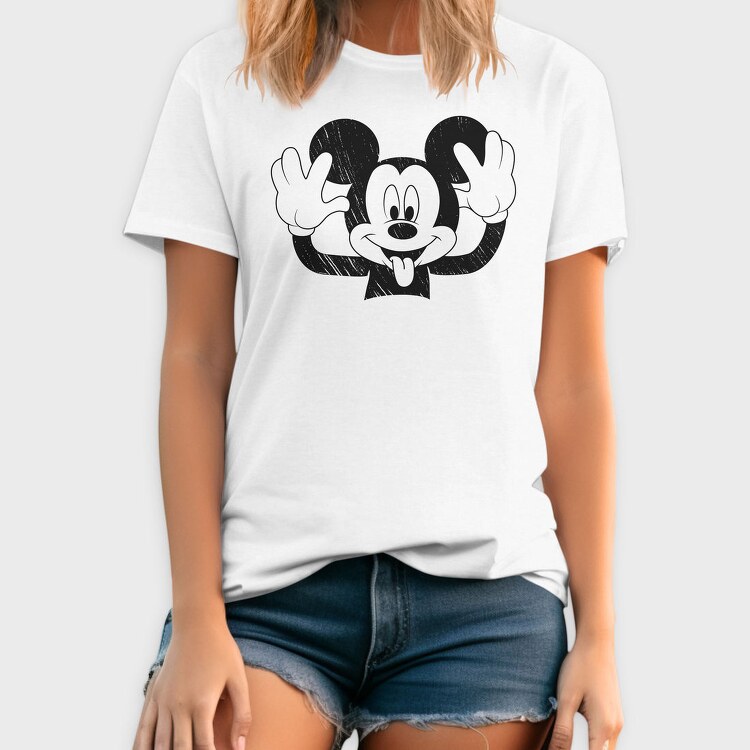 Mickey Mouse Waving Urban Art 99, Tricou Barbati (Unisex)