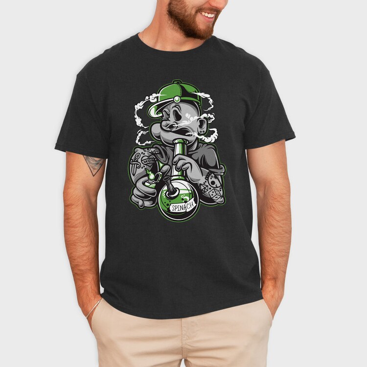 Spinach Monster Smoke Urban Art, Tricou Barbati (Unisex)
