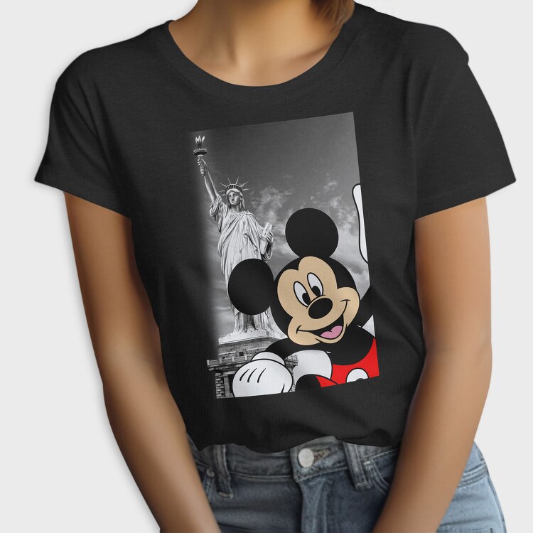 Statue Of Liberty Mickey Mouse New York, Tricou Femei