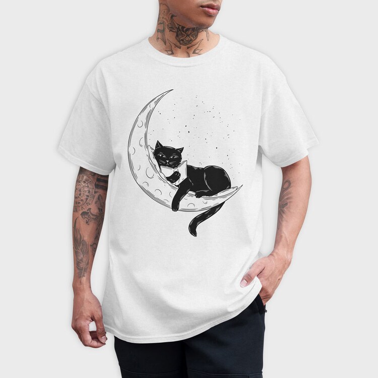 Cat on the Moon, Tricou Barbati (Unisex)