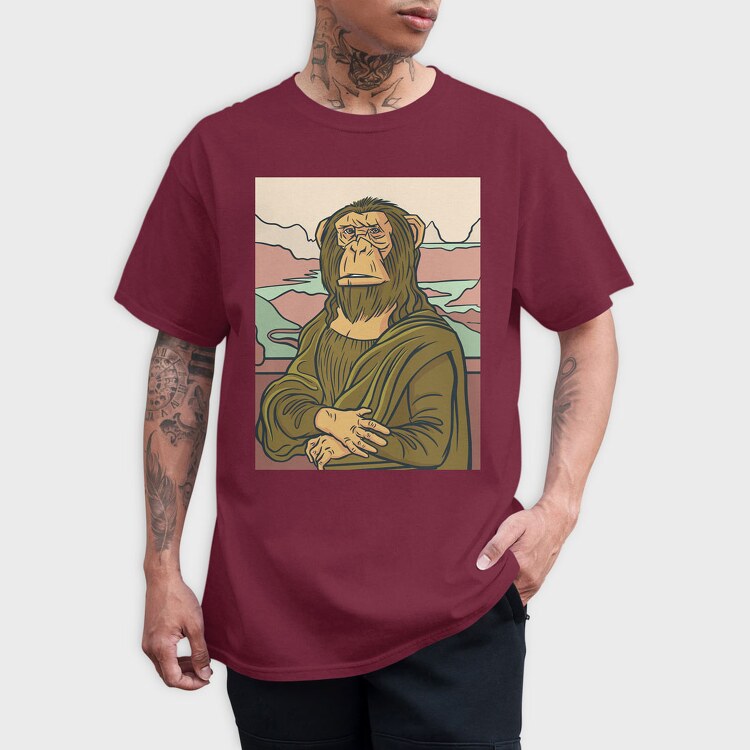 Monkey Mona Lisa, Tricou Barbati (Unisex)