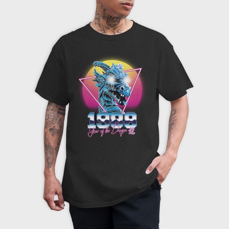Dragon Retro Wave, Tricou Barbati (Unisex)