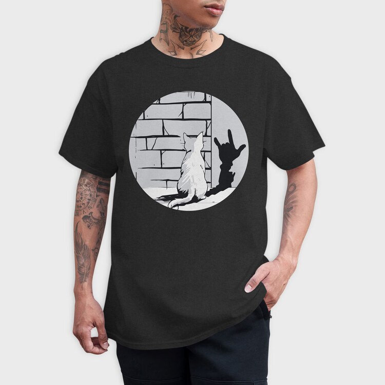Cat Rock Sign Shadow, Tricou Barbati (Unisex)