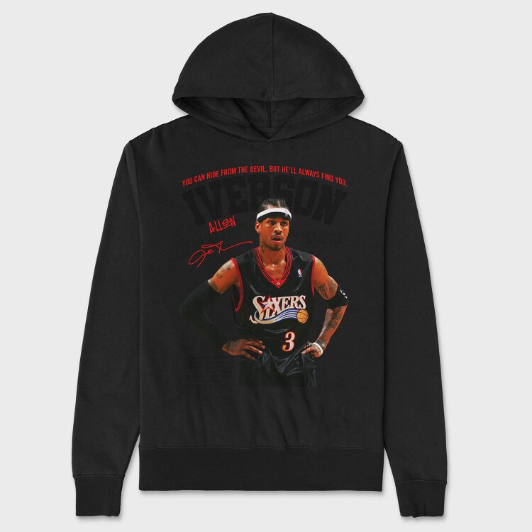 Allen Iverson Philadelphia 76Ers, Hanorac Oversize Barbati (Unisex)