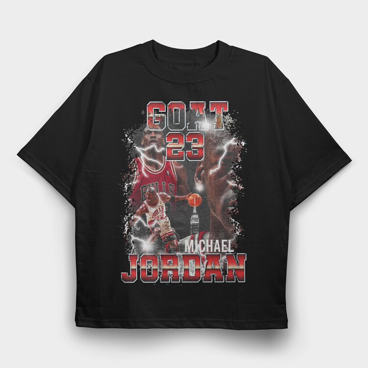 Michael Jordan Bulls Neon Glow, Tricou Oversize Barbati (Unisex)