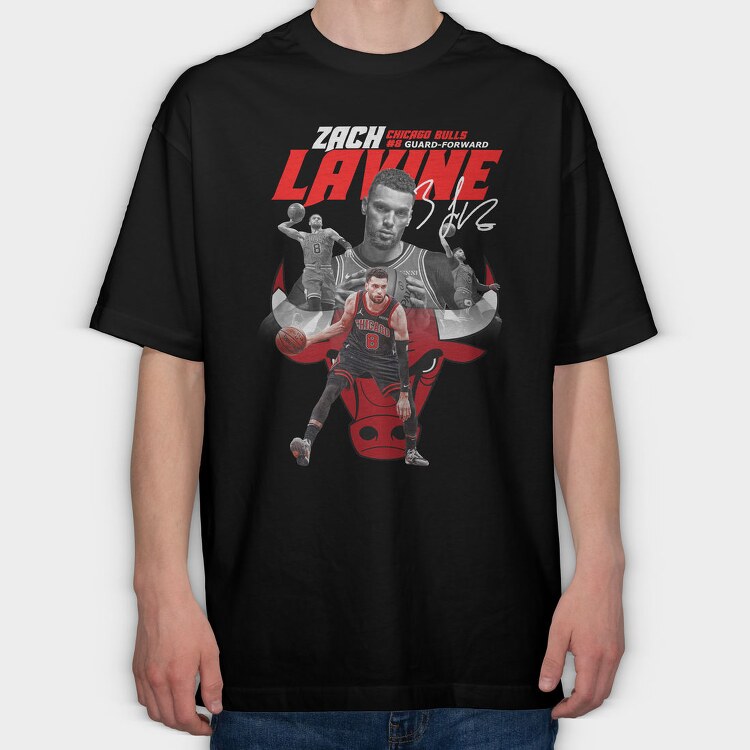 Layne Chicago Bulls, Tricou Oversize Barbati (Unisex)