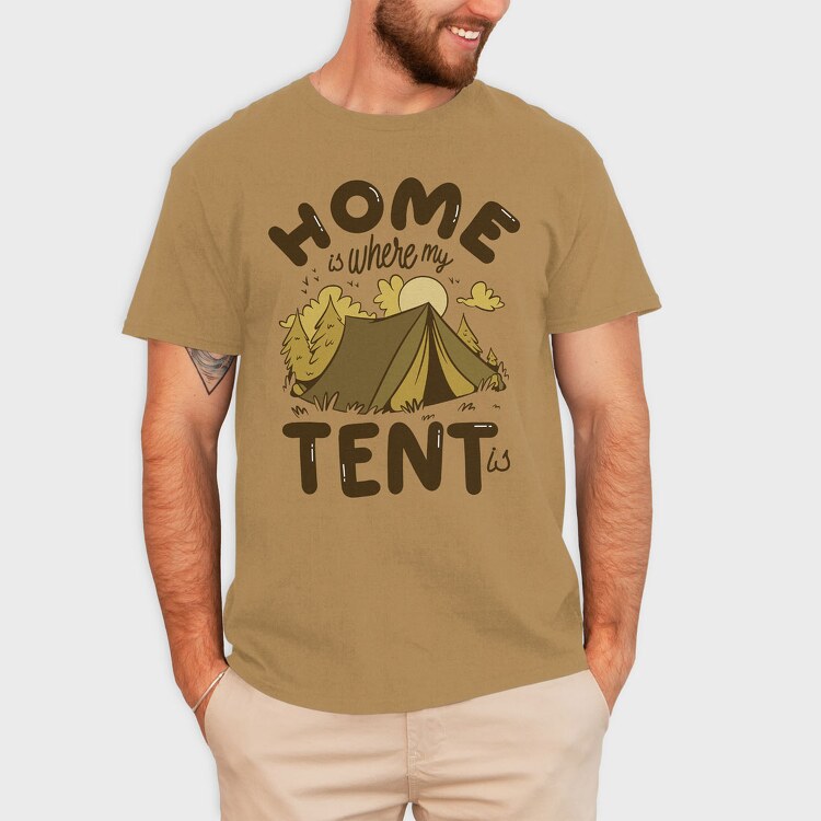Home Is Where My Tent Is, Tricou Barbati (Unisex)