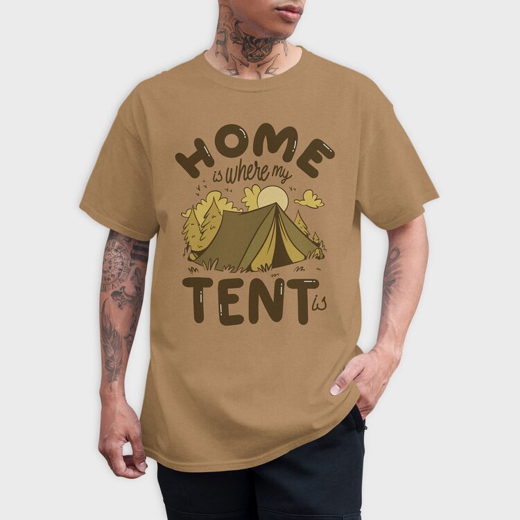 Home Is Where My Tent Is, Tricou Barbati (Unisex)