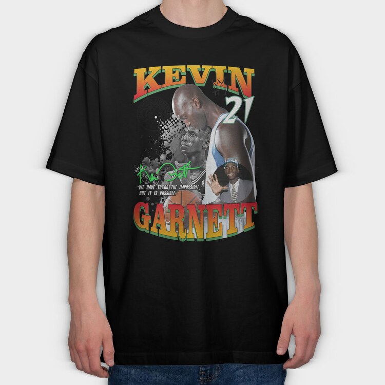 Kevin Garnett Tribute, Tricou Oversize Barbati (Unisex)