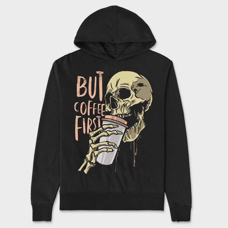 Coffe Skull, Hanorac Oversize Barbati (Unisex)