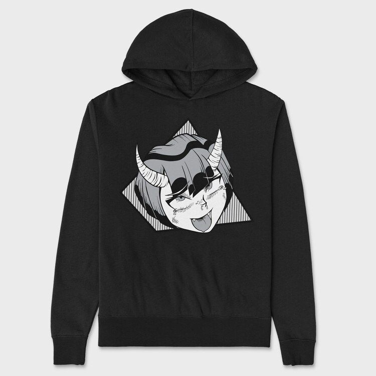 Demon Girl Face, Hanorac Oversize Barbati (Unisex)