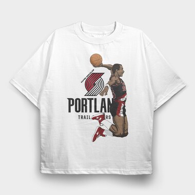 CLYDE DREXLER Art2, Tricou Oversize Barbati (Unisex)