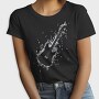 Electric Guitar Formed by Notes and Signs, Tricou Femei