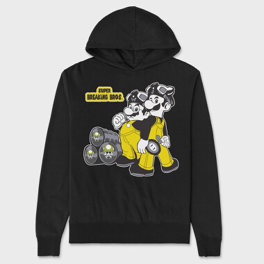 Super Breacking Bros Mario, Hanorac Oversize Barbati (Unisex)