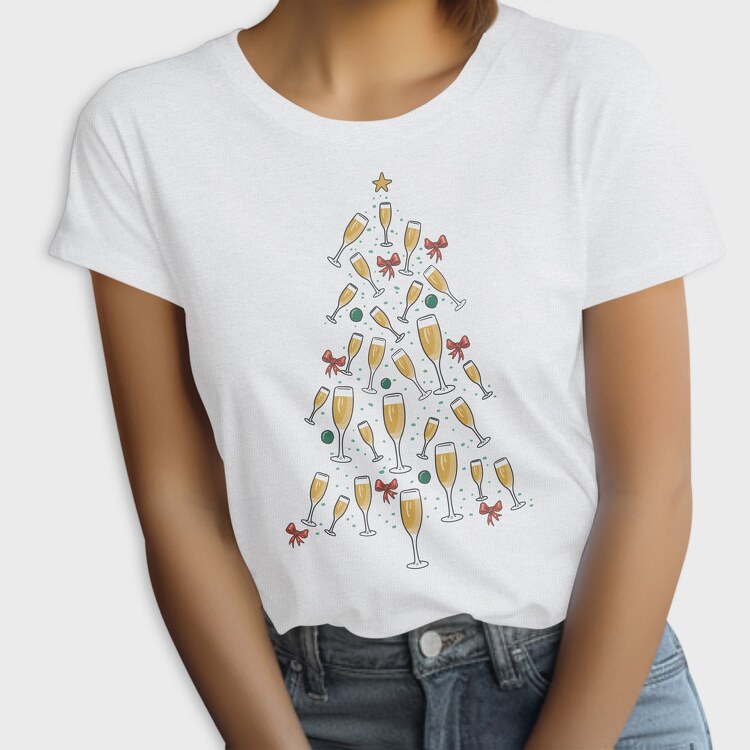 Champagne Christmas Tree, Tricou Femei